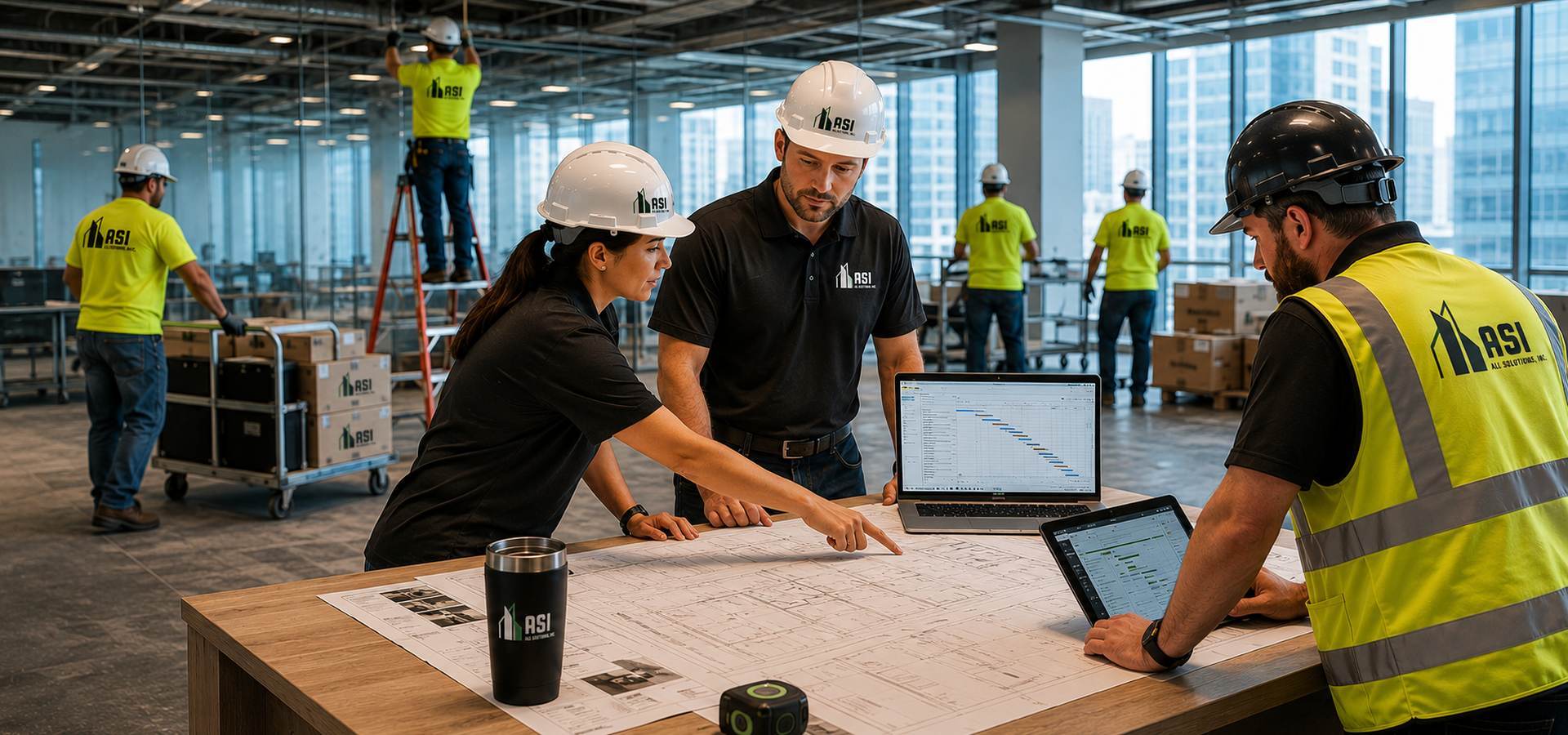 ASI team members working on planning and field execution.