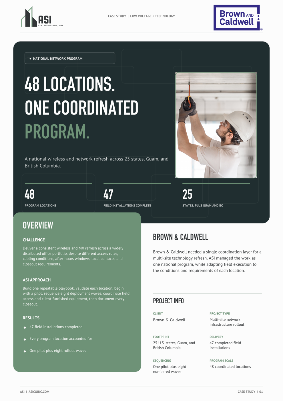 Brown and Caldwell national network refresh case study cover