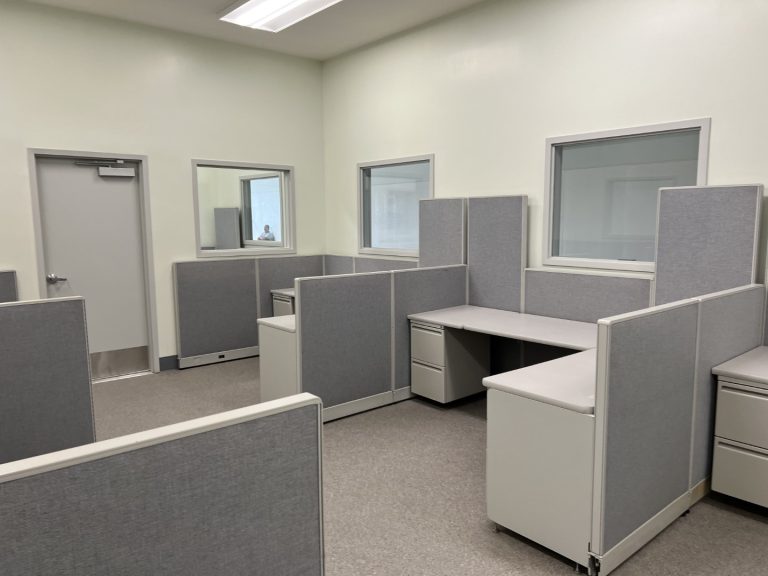 Completed Caltrans Santa Fe Springs workstation bank and adjacent layout