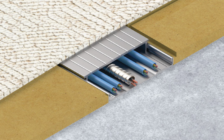 Connectrac Express under-carpet power and data system detail