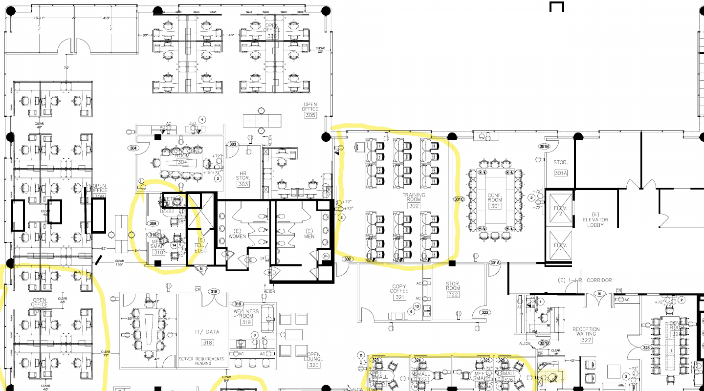 Workplace planning layout