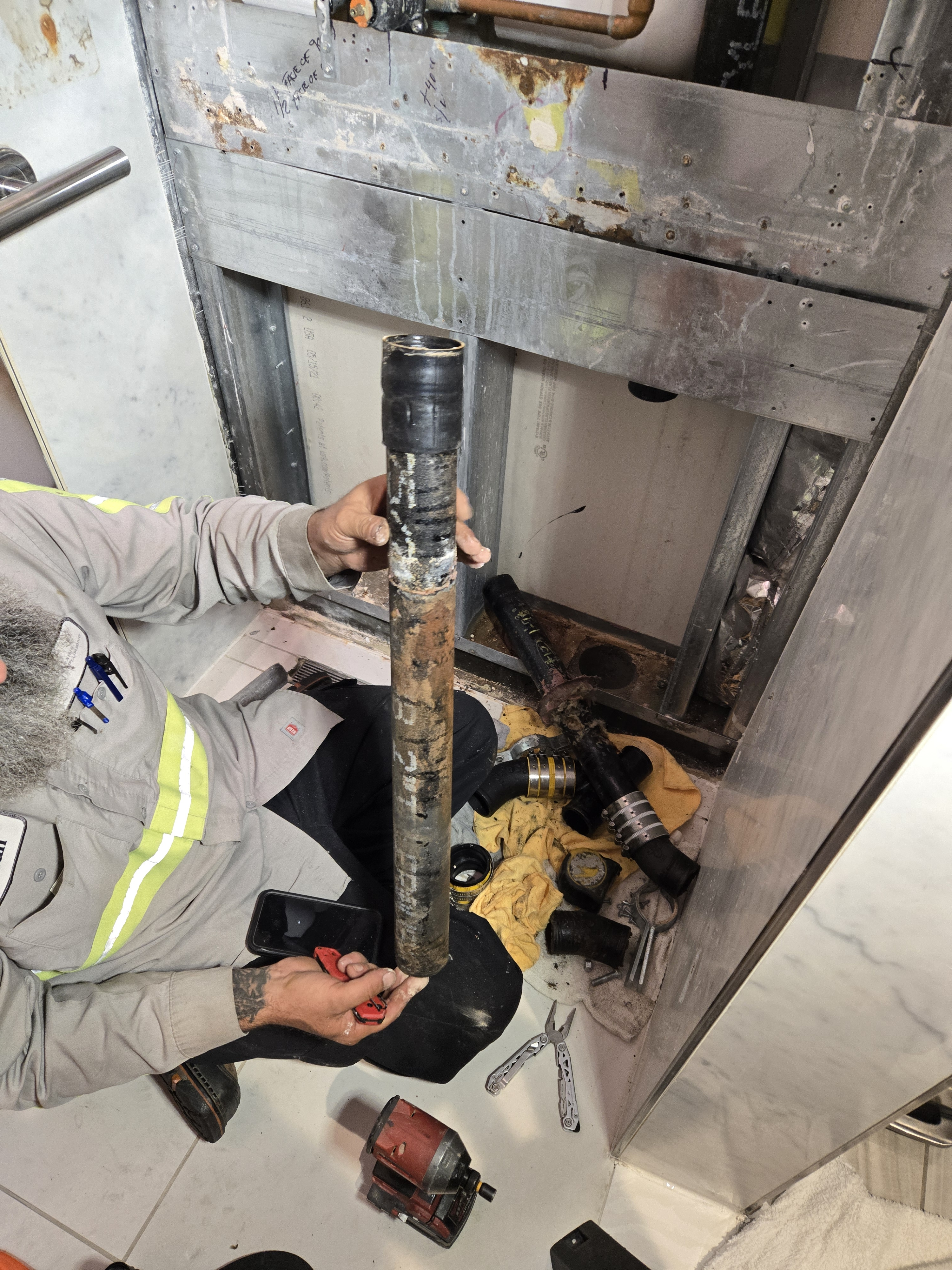 Concealed pipe replacement