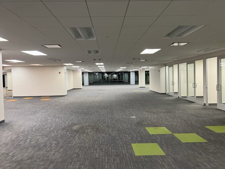 Cleared Chicago workplace with retained partitions and glazing