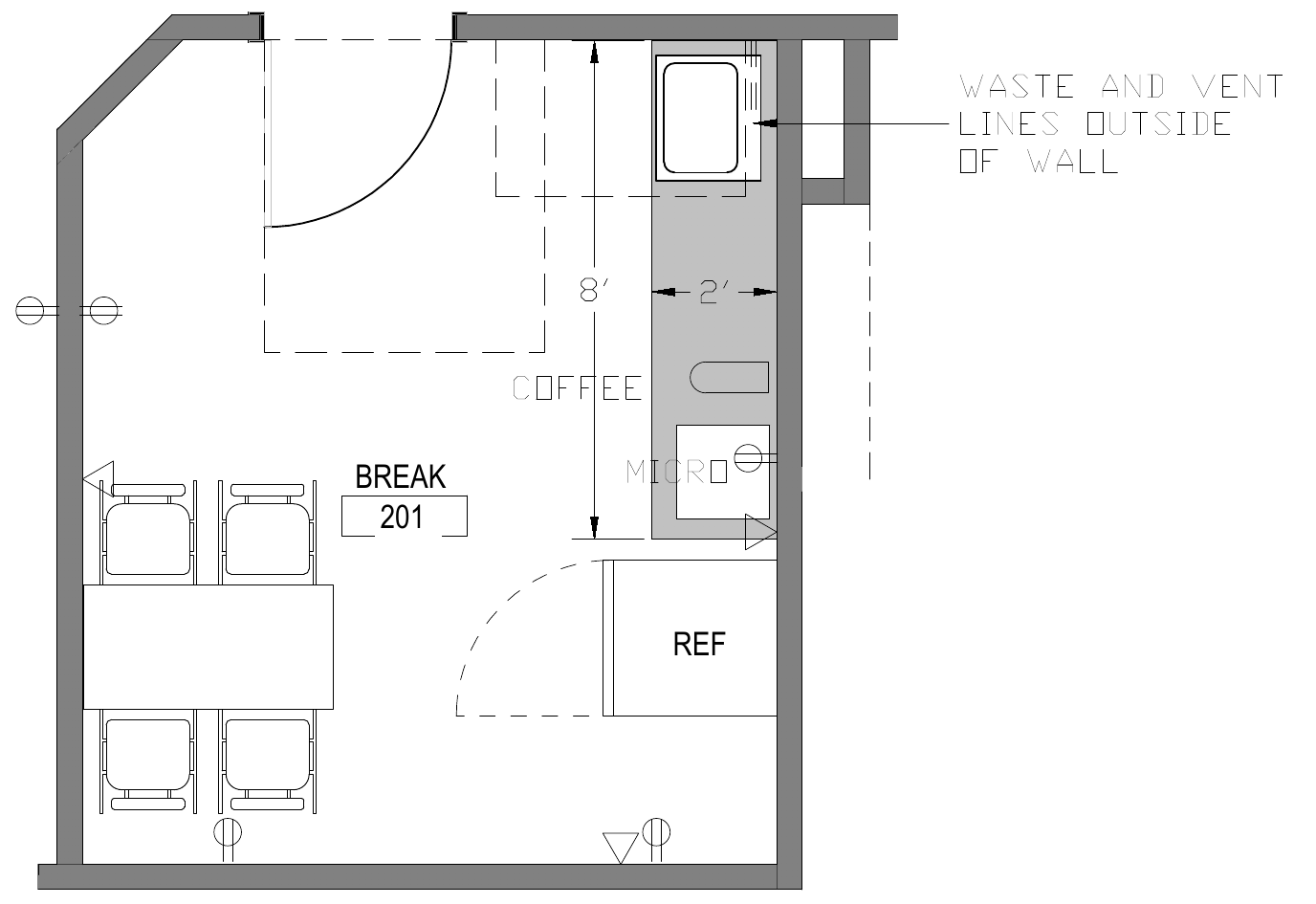 Safe Stantec St. George kitchenette room plan
