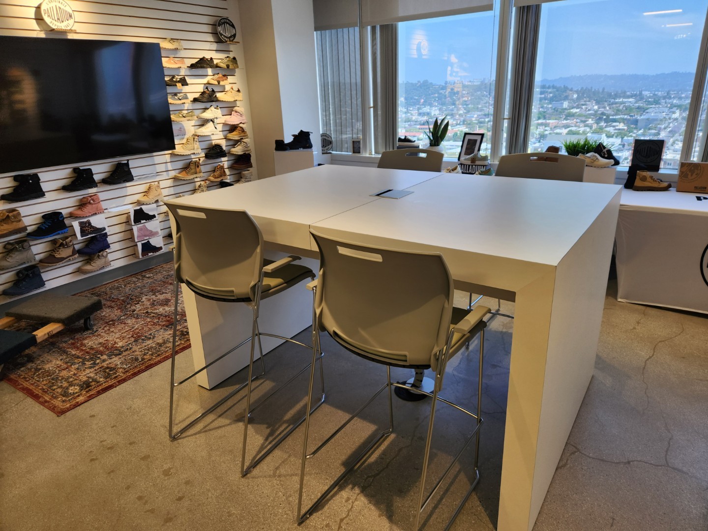 Custom furniture in the K-Swiss Glendale product showroom