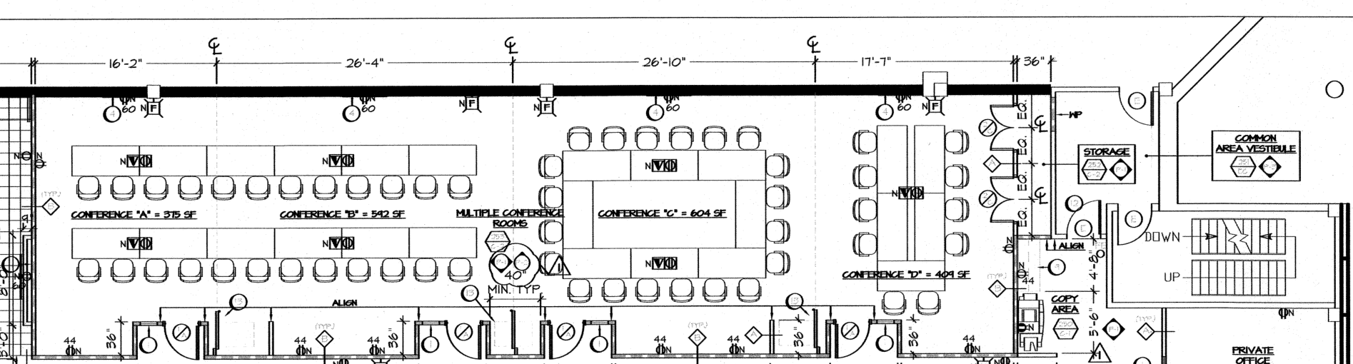 Shared-room detail | furniture, circulation and access