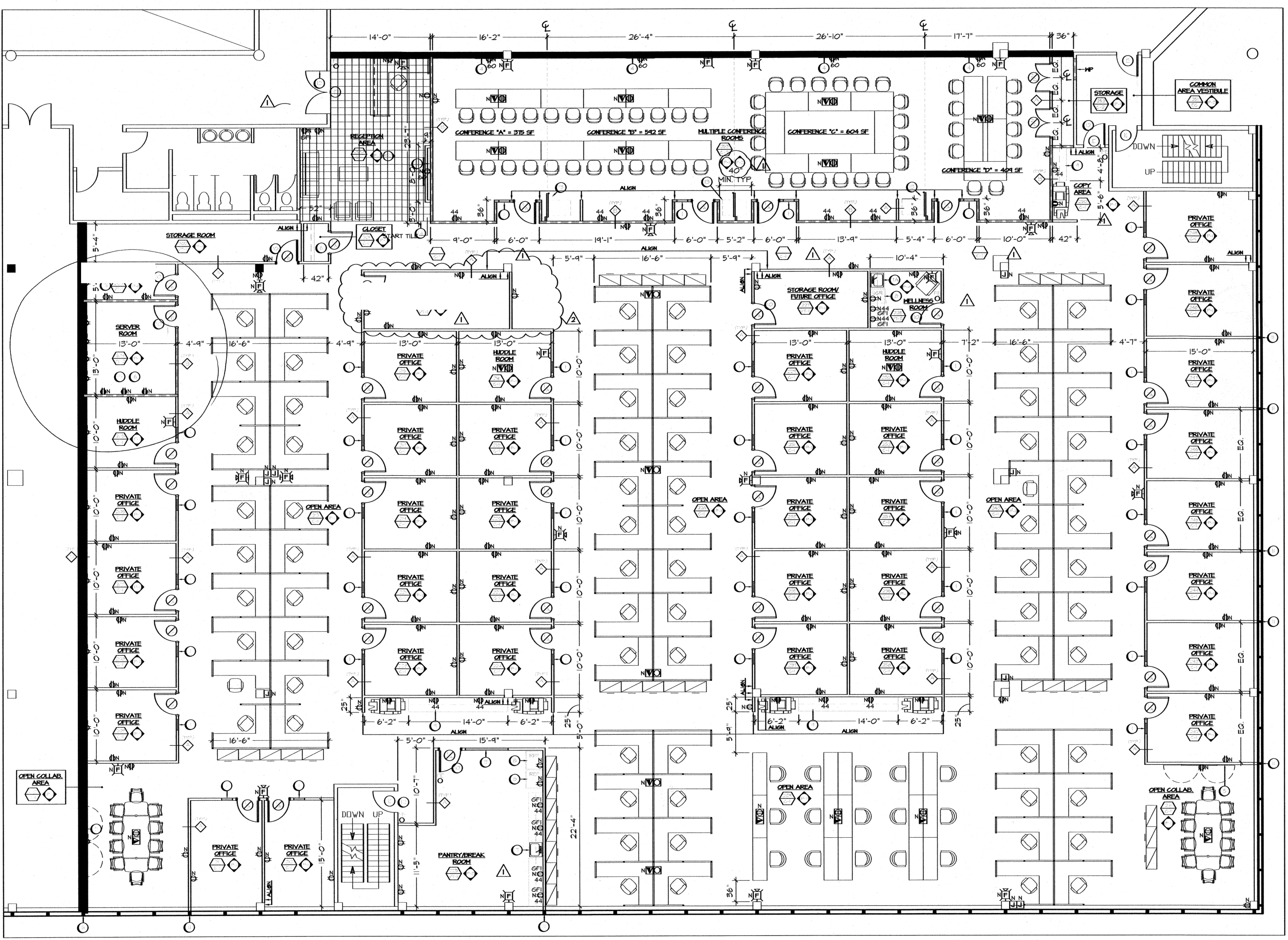 Parsippany | existing second-floor workplace layout
