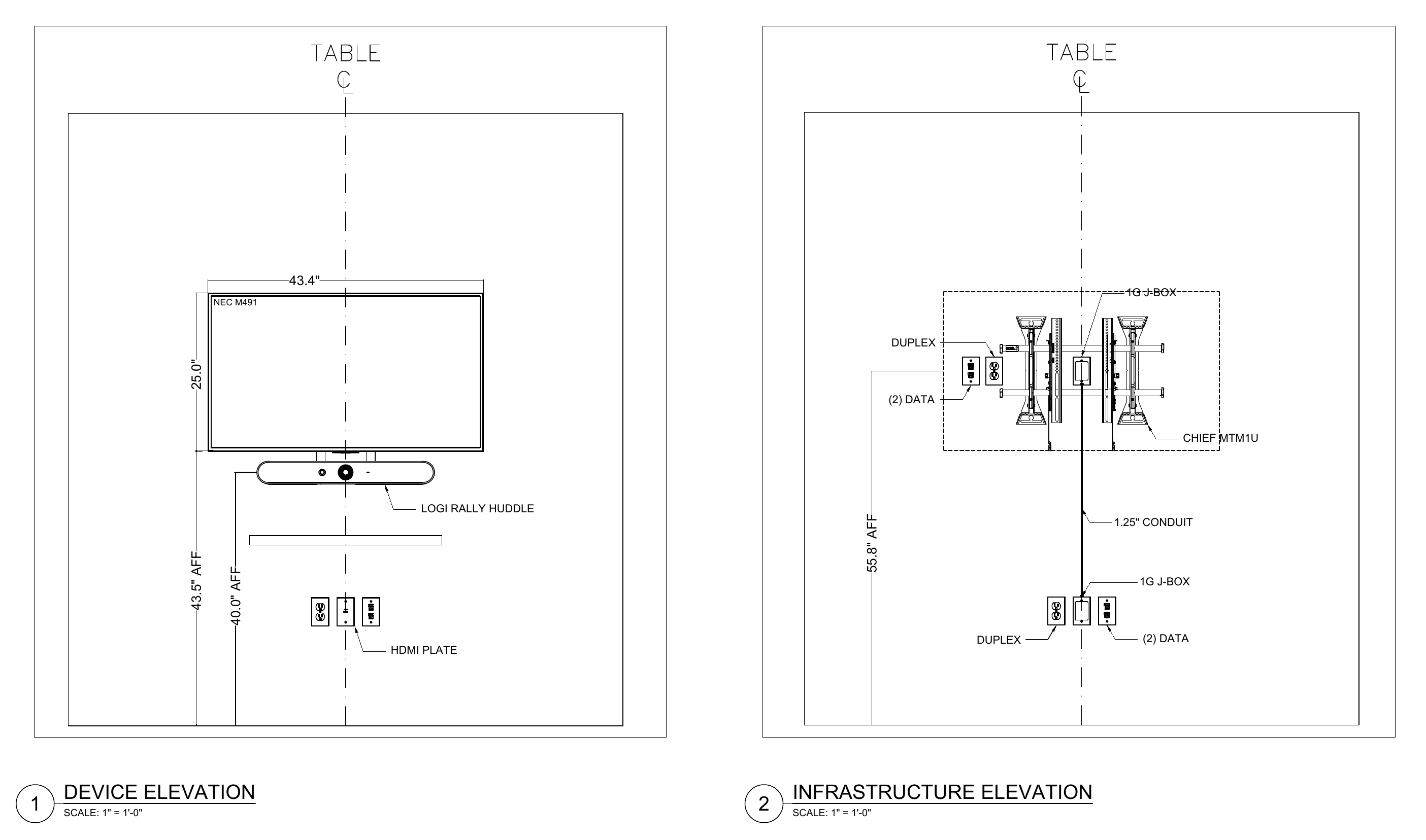 Office conferencing device and infrastructure elevations