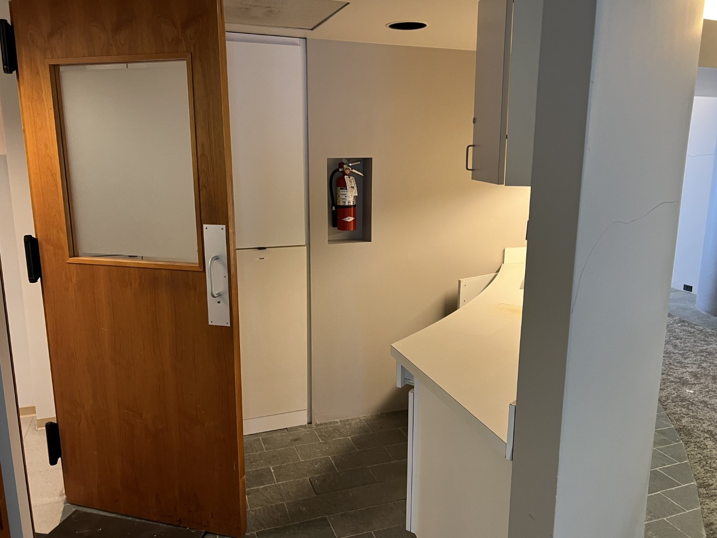 Retained breakroom after assigned office exit work
