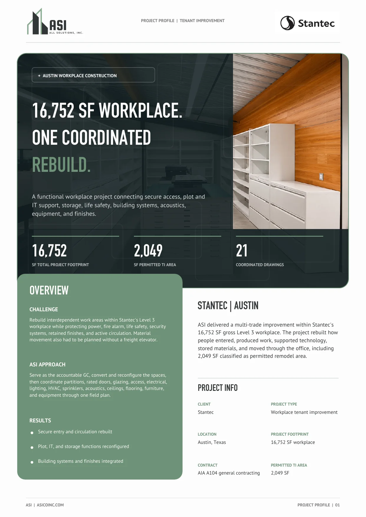 Cover of the Stantec Austin workplace tenant improvement case study