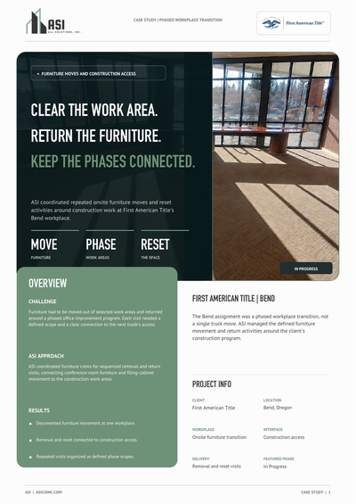 First American Title Bend Phased Workplace Transition case study cover