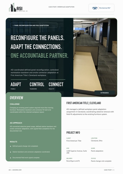 First American Title Cleveland Workplace Panel Adaptation case study cover