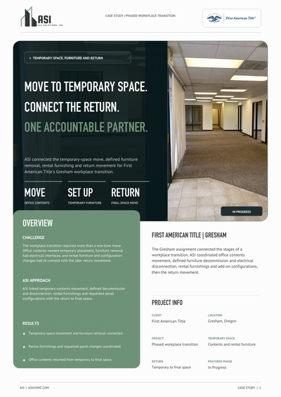 First American Title Gresham Phased Workplace Transition case study cover