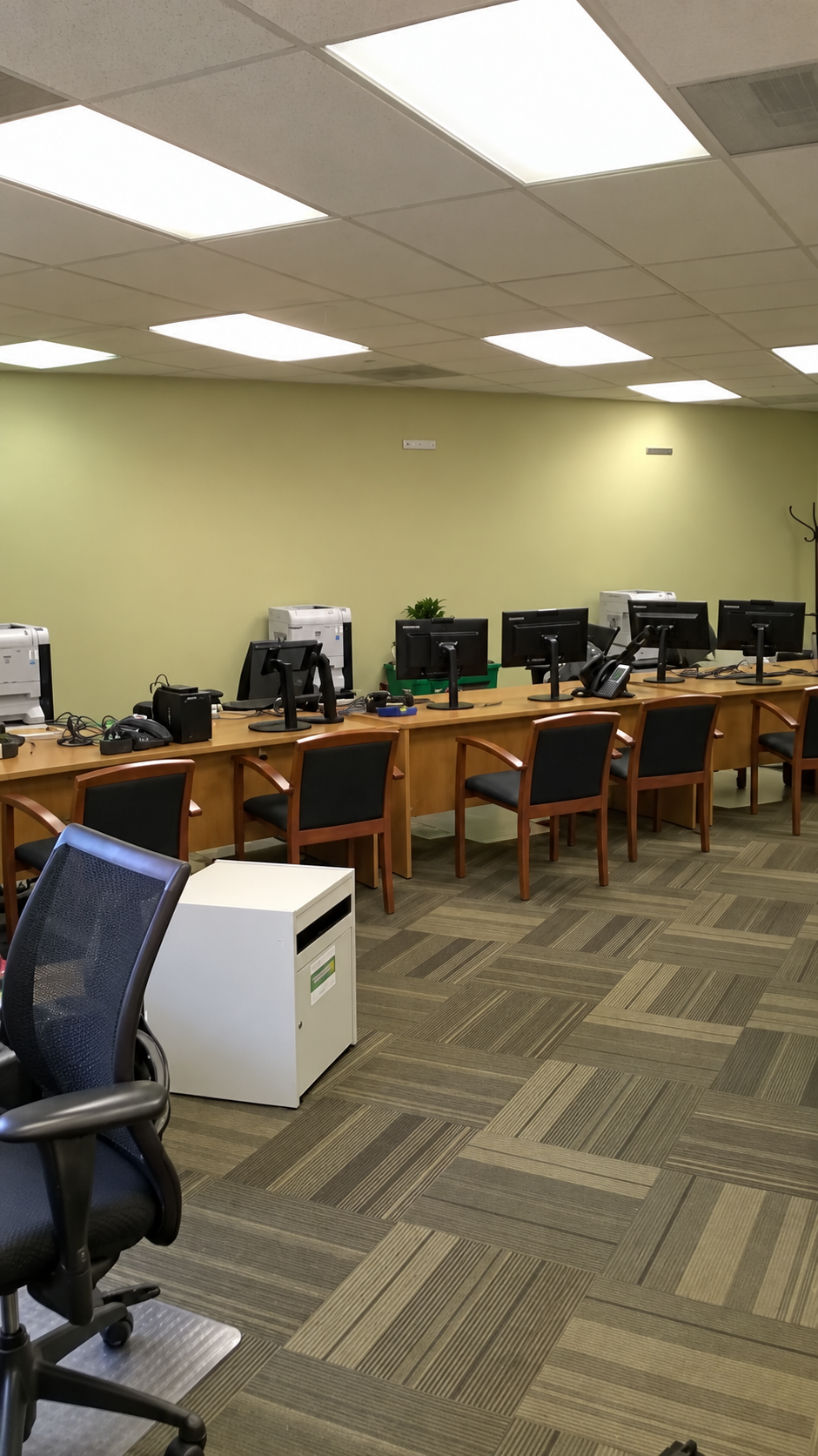 First American Title Gresham occupied work area during workplace transition, in progress