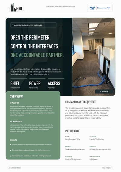 First American Title Everett Workstation and Electrical Access case study cover